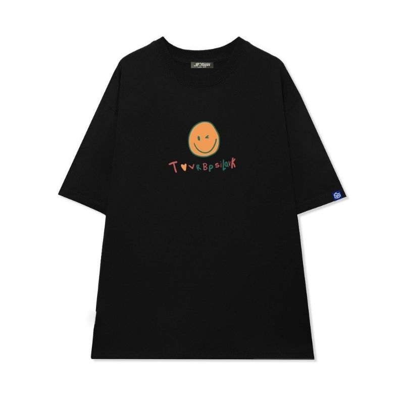 Áo thun tay lỡ có size unisex mặt cười