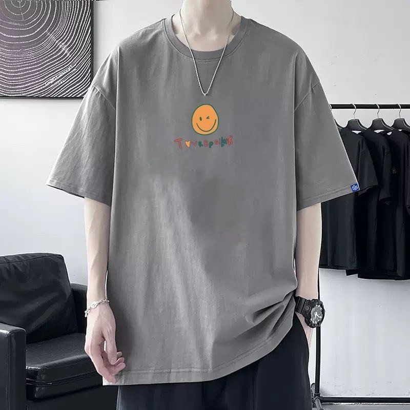 Áo thun tay lỡ có size unisex mặt cười