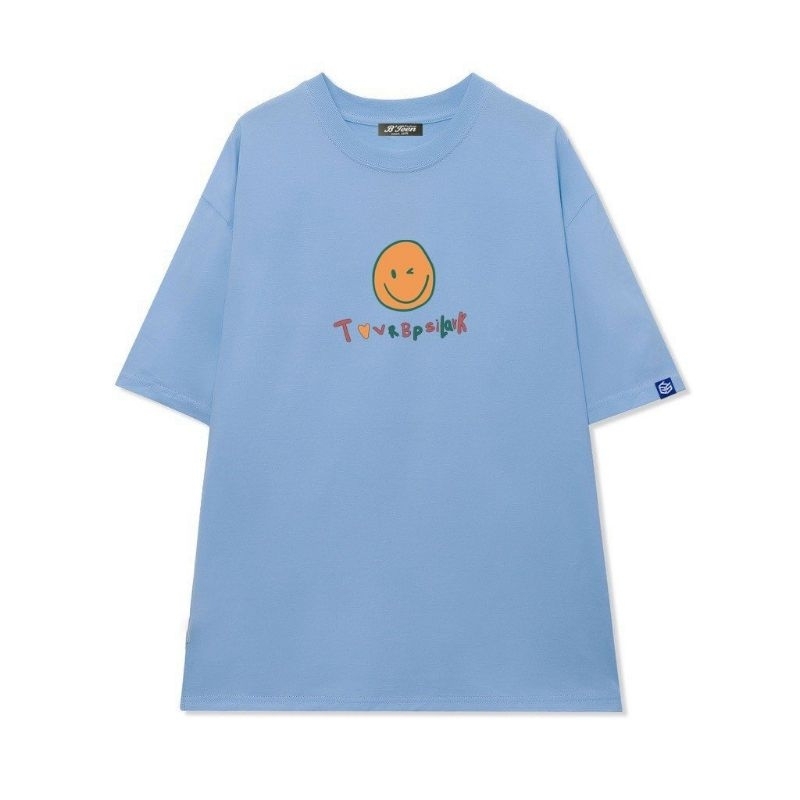 Áo thun tay lỡ có size unisex mặt cười