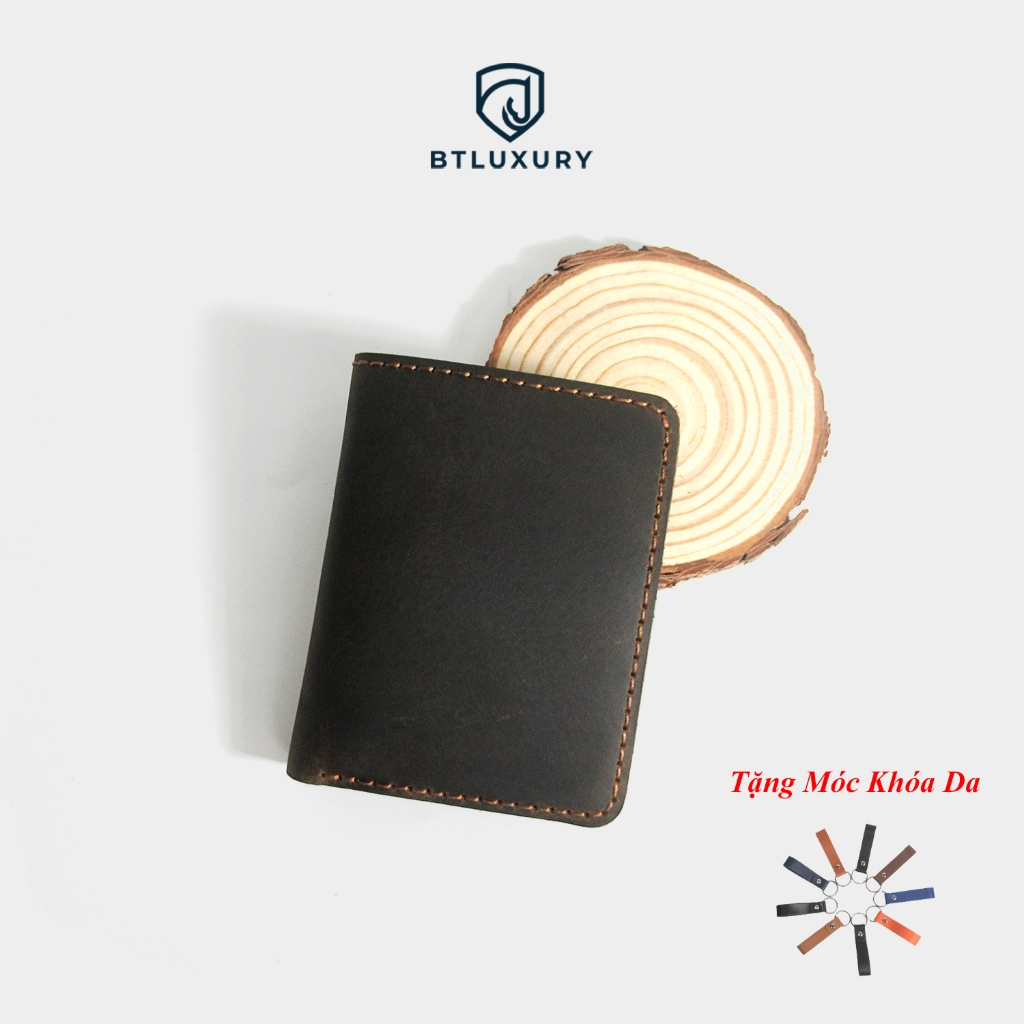 Ví da sáp MORI, thiết kế nhỏ gọn, may thủ công, bảo hành 24 tháng, thương hiệu BTLUXURY