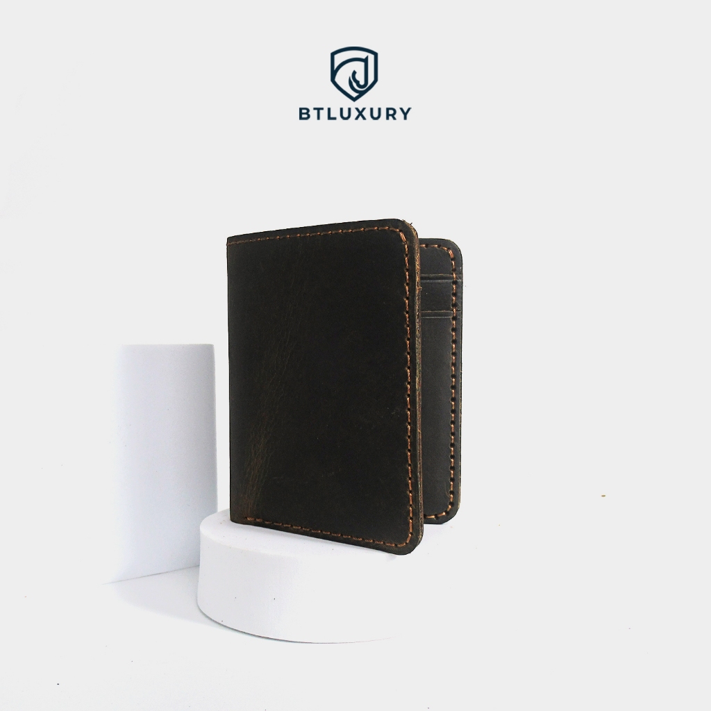 Ví da sáp MORI, thiết kế nhỏ gọn, may thủ công, bảo hành 24 tháng, thương hiệu BTLUXURY