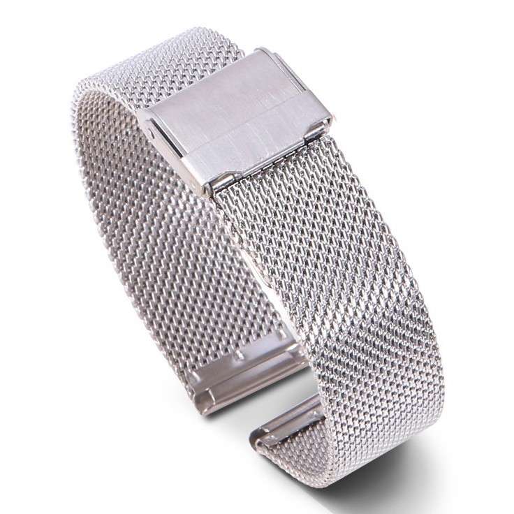 Dây đồng hồ kim loại thép không rỉ dạng lưới milan size 12mm 14mm 16mm 17mm 18mm 19mm 20mm 22mm
