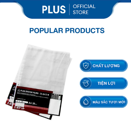 Combo 100 Cái Bìa Lỗ Đựng Hồ Sơ PLUS - Loại Siêu Dày 0.07mm