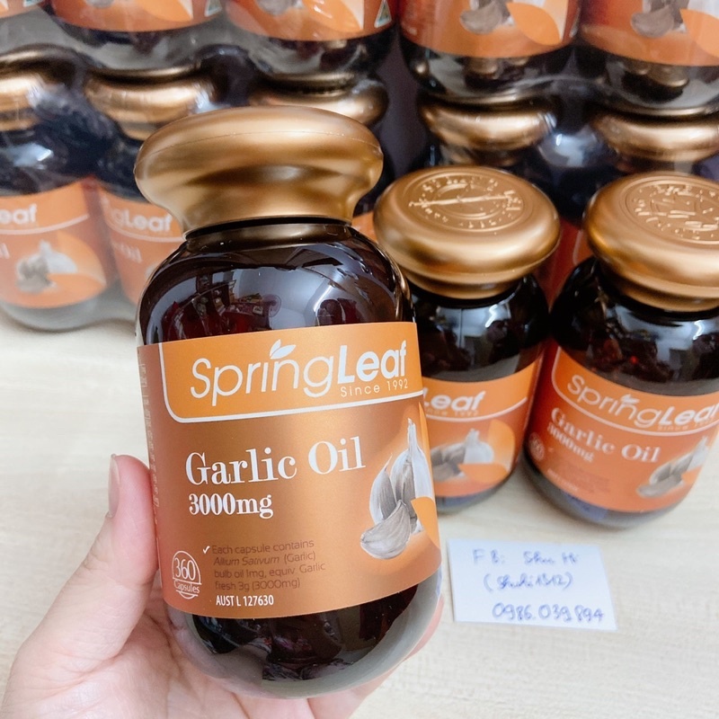 Tinh dầu tỏi Garlic Oil Spring Leaf 3000mg của Úc hộp 360 viên