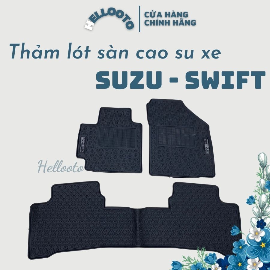 Thảm lót sàn cao su xe Suzuki Swift 2018 - 2023 Màu Đen, Cao Su Đúc Ko Mùi Chuẩn Form xe dễ dàng vệ sinh lau rửa