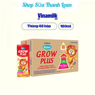 [HSD T1-2025] (Có Thẻ Tích Điểm) Thùng 48 Hộp Sữa Dielac Grow Plus (Sữa Non) 180ml.