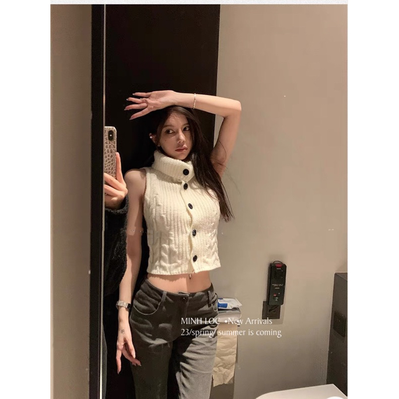 Tanktop Len Cổ Lọ