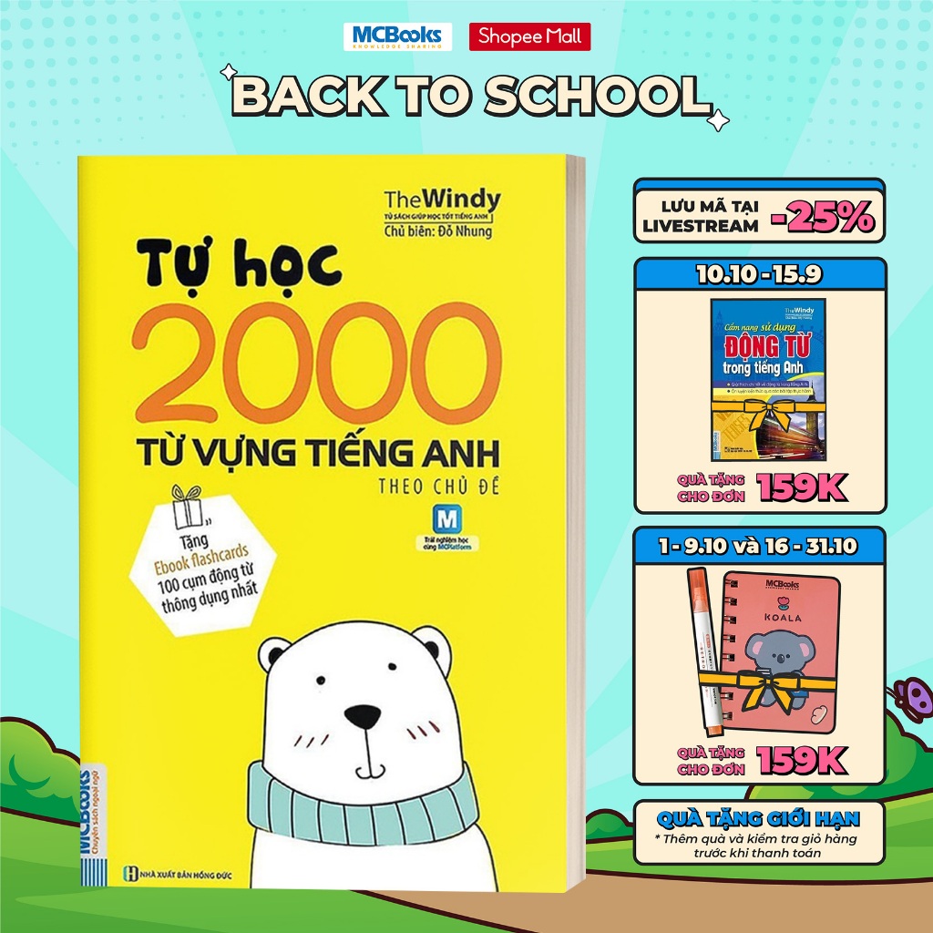 Sách - Tự Học 2000 Từ Vựng Tiếng Anh Theo Chủ Đề Phiên Bản Khổ Nhỏ Dành Cho Người Học Căn Bản - Học Kèm App Online