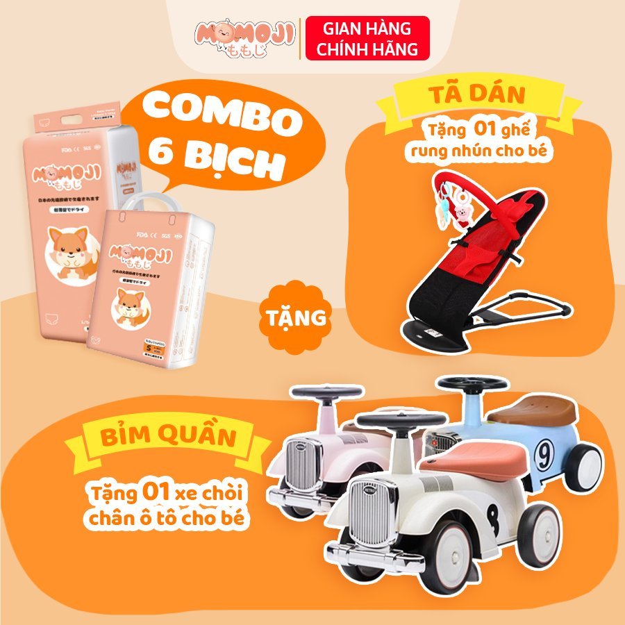 [Quà tặng hấp dẫn] Combo 6 Bịch Bỉm Momoji Siêu Thấm Hút