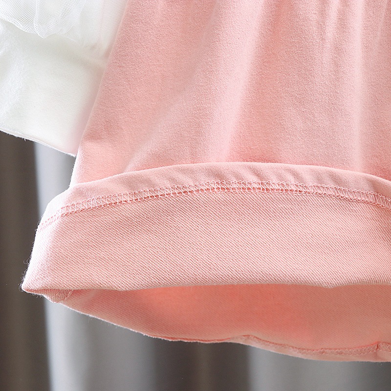 Váy bé gái giả yếm tay dài thun cotton cao cấp phong cách Hàn D902