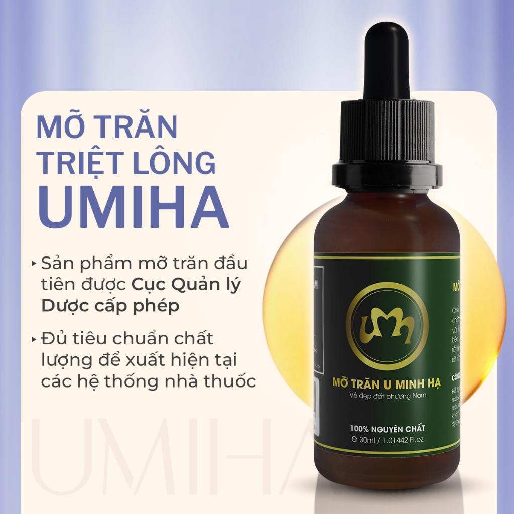 Mỡ trăn UMIHA (30ml) - Chiết xuất nguyên chất, không mùi, thẩm thấu nhanh, không gây bết dính