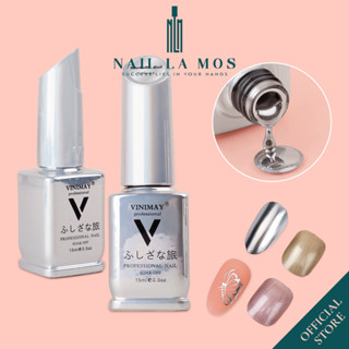 Sơn gel tráng gương Vinimay metan bạc vàng hồng 15ml - Sơn móng tay ánh bạc inox trang trí nail