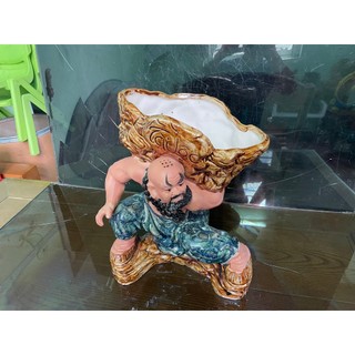 Chậu tượng Lỗ Trí Thâm cõng đá gốm Bát Tràng