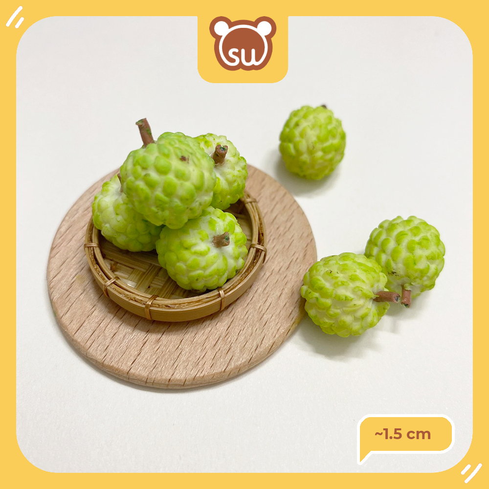 Mô hình trái mãng cầu / trái na (1 trái), minifood/miniature, đồ ăn tí hon, đồ ăn mini mô hình cho búp bê