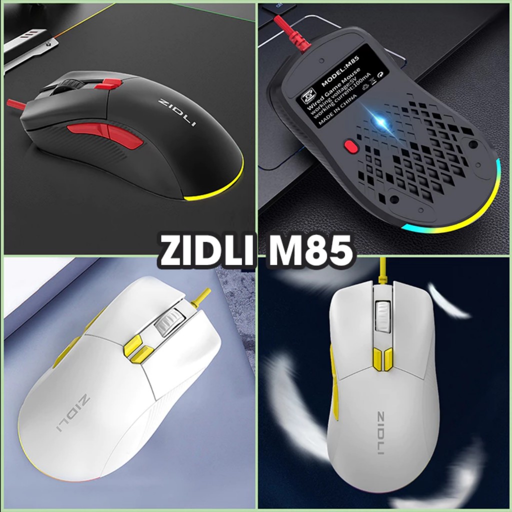 CHUỘT GAMING ZIDLI M80, M85, M86 DPI16000 siêu nhẹ 69G bảo hành 12 tháng
