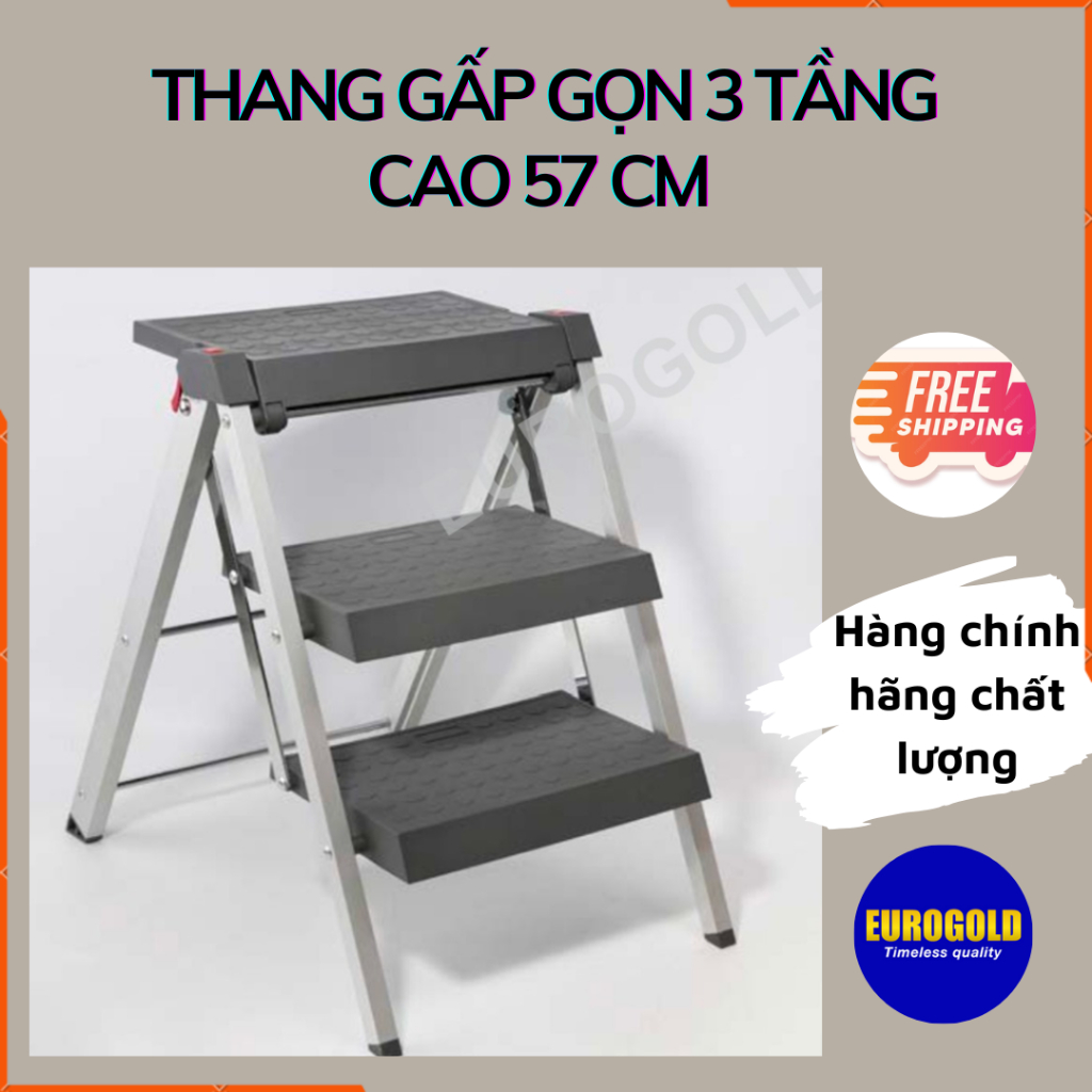 Thang gấp gọn thông minh, Thang xếp 2 tầng, 3 tầng Eurogold, Phụ kiện đứng tủ bếp