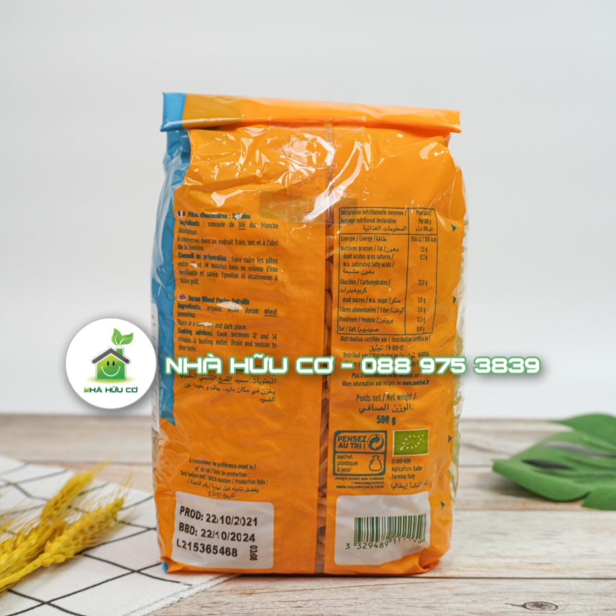 Mì ỐNG TRẮNG hữu cơ MARKAL 500g/100g - Date: 9/7/2024 - Shanti