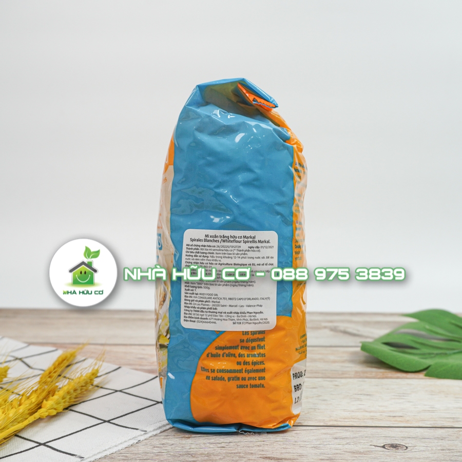 Mì ỐNG TRẮNG hữu cơ MARKAL 500g/100g - Date: 9/7/2024 - Shanti