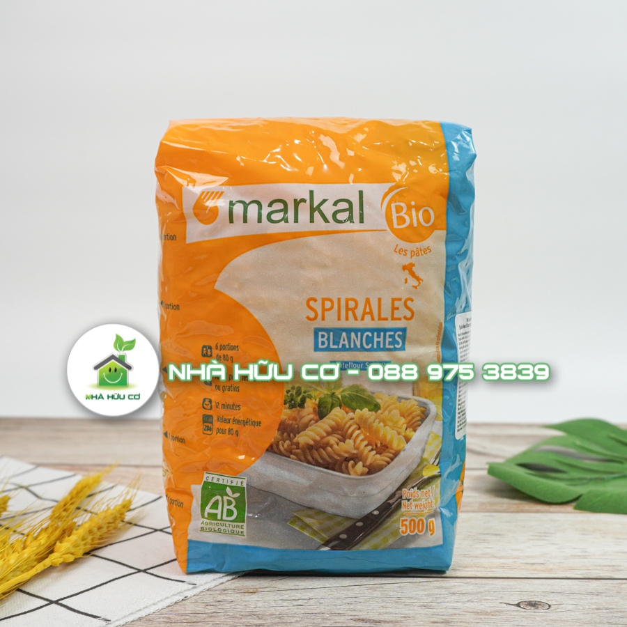 Mì ỐNG TRẮNG hữu cơ MARKAL 500g/100g - Date: 9/7/2024 - Shanti