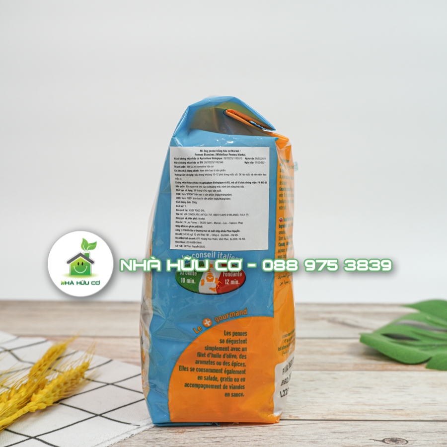 Mì ỐNG TRẮNG hữu cơ MARKAL 500g/100g - Date: 9/7/2024 - Shanti