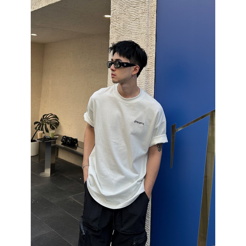 Áo Thun oversized DreamZ SIGNATURE LOGO - WHITE