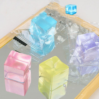 Squishy vuông hình viên đá đồ chơi nhựa mềm dẻo nhấn nhấn cực vui