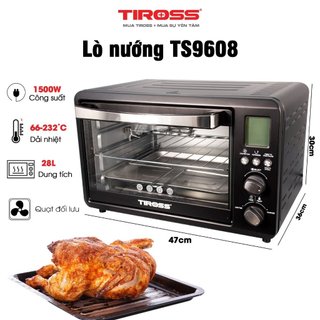 Lò nướng đối lưu tiross ts9608 - 28 lít - 1500w - màn hình lcd - hàng chính hãng