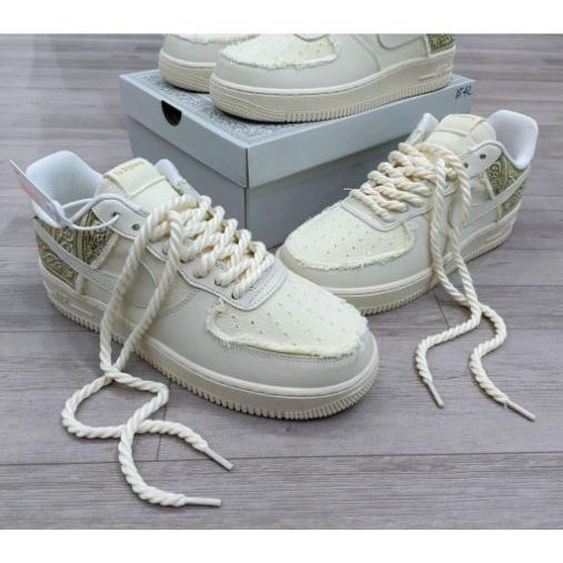 Giày NIKE_ AF1 Be Sữa, AF1 Dây Thừng Nam Nữ, Giày Sneaker Air Force 1 LV Bản Cao Câp Hottrend 2023