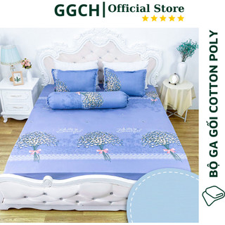 [Xả kho] Bộ ga gối chất đẹp mẫu Hoa Baby, Bộ ga gối cotton poly, ga gối đũi  (1 ga chun và 2 vỏ gối nằm)