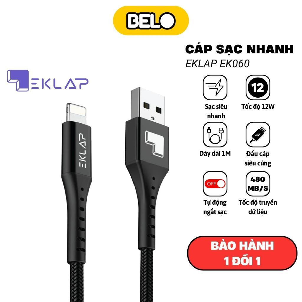 Dây sạc nhanh, cáp sạc nhanh EKLAP - EK060 1M USB lai ning, sạc 2.4A nhanh không nóng máy – Belo