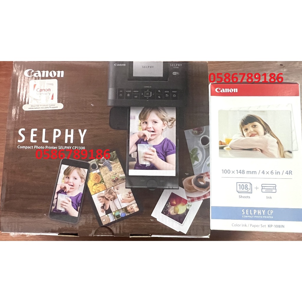 Máy in ảnh Canon CP1300 + Giấy và mực in KP108 - Chuyên in mã QR ngân hàng