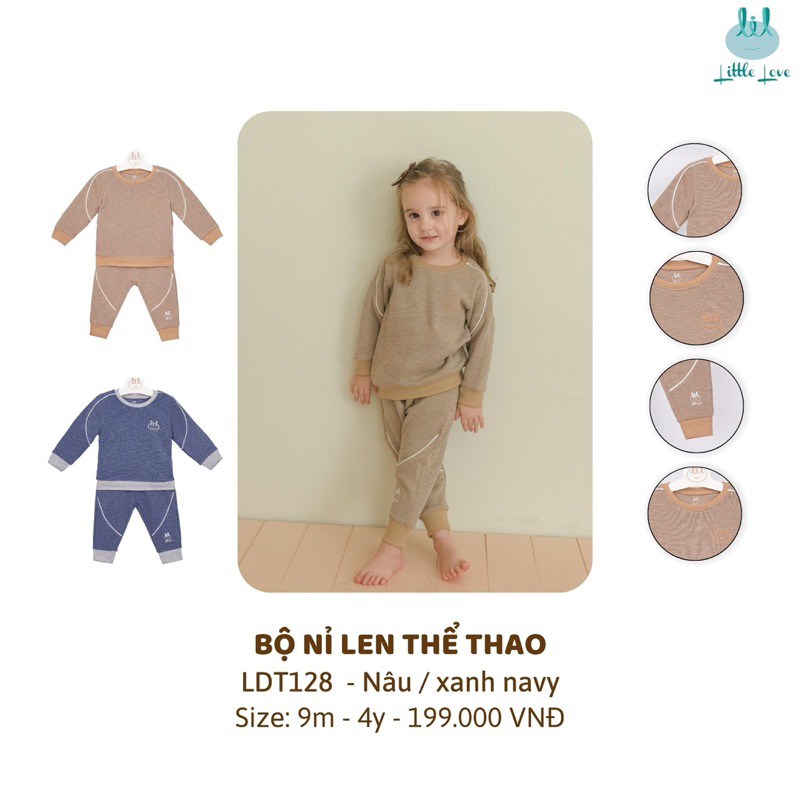 Bộ Lil nỉ dài tay cho bé trai bé gái