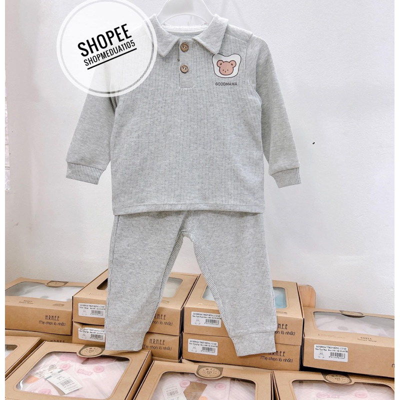 Bộ nỉ dài tay Goodmama cho bé trai, bé gái