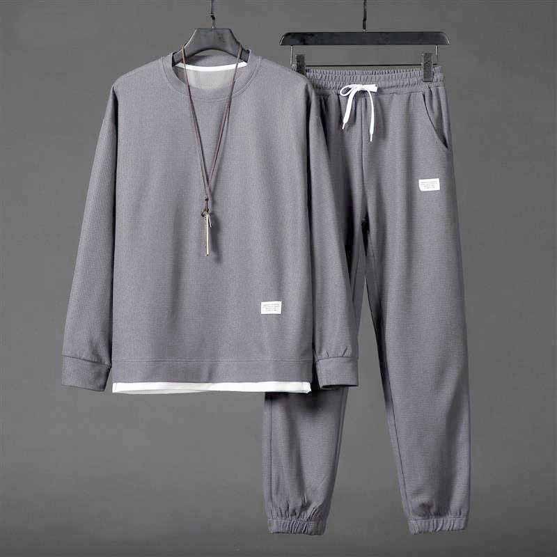 Set đồ bộ dài tay form rộng unisex, bộ đồ tổ ong bốn màu ấm áp kiểm dáng trẻ trung năng động Bộ Mặc Nhà Trung Niên - T1S
