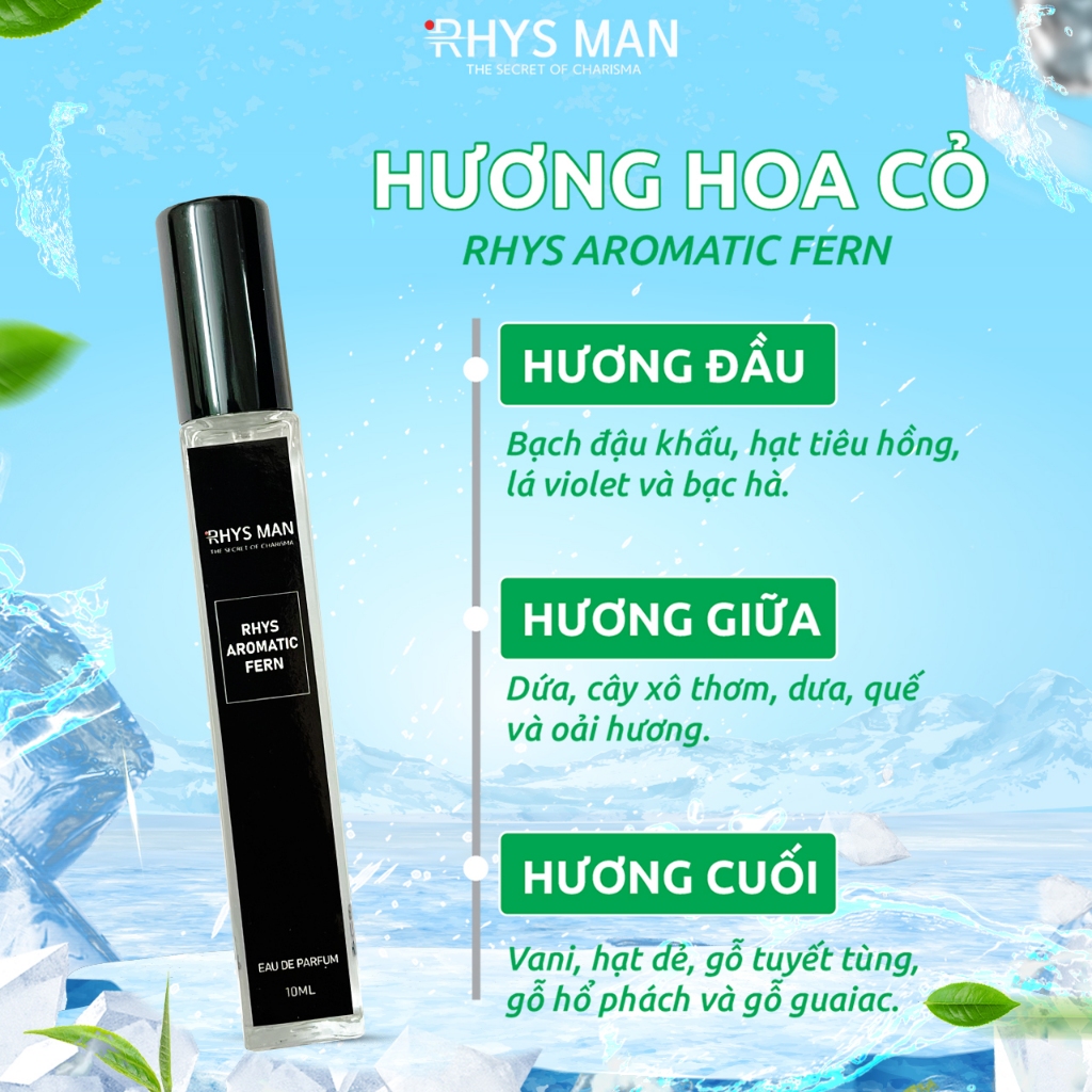 Nước hoa nam RHYS MAN lịch lãm, đẳng cấp, lưu hương tới 12h 10ml/chai