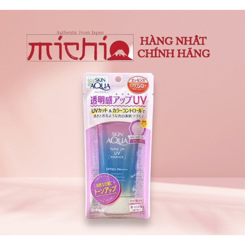 Kem chống nắng nâng tông Rohto Skin Aqua Tone Up UV SPF 50+/PA++++ (màu tím nội địa 80g)
