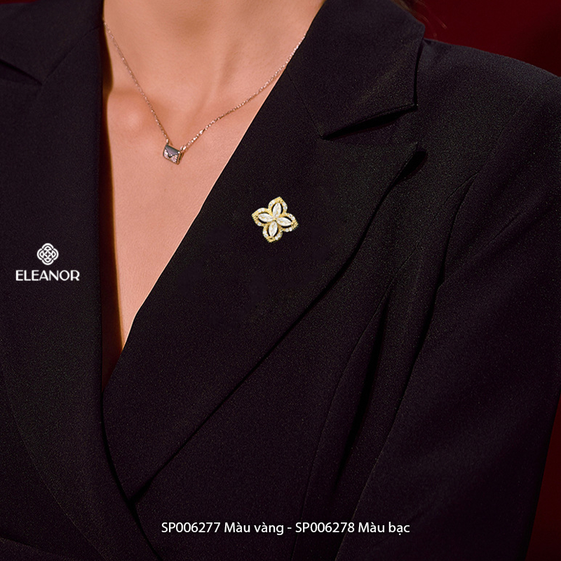 Ghim cài áo nam nữ Eleanor Accessories hình hoa đính đá sang trọng phụ kiện trang sức 5375