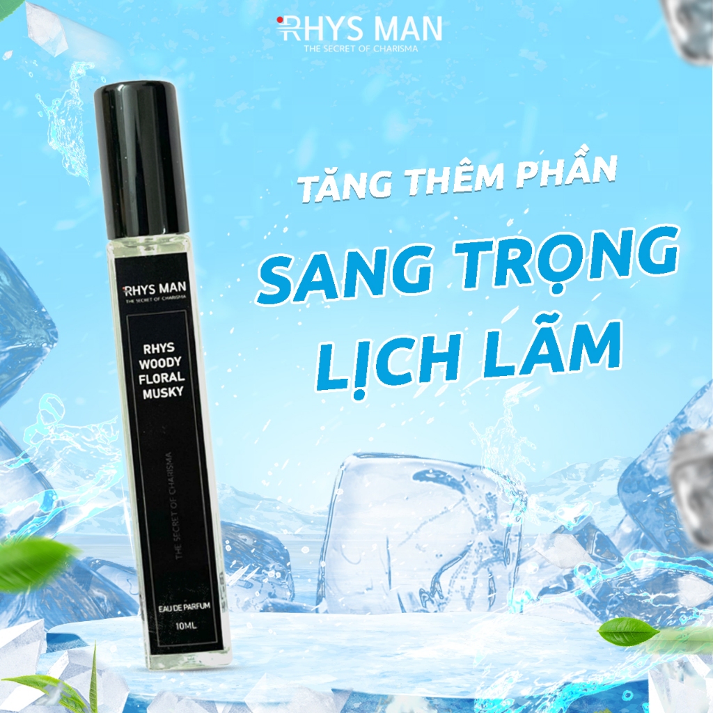 Nước hoa RHYS MAN Rhys Woody Floral Musky hương gỗ lịch lãm, phóng khoáng 10ml