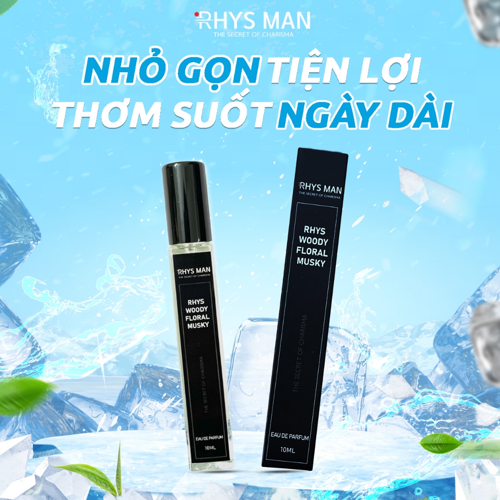 Nước hoa RHYS MAN Rhys Woody Floral Musky hương gỗ lịch lãm, phóng khoáng 10ml