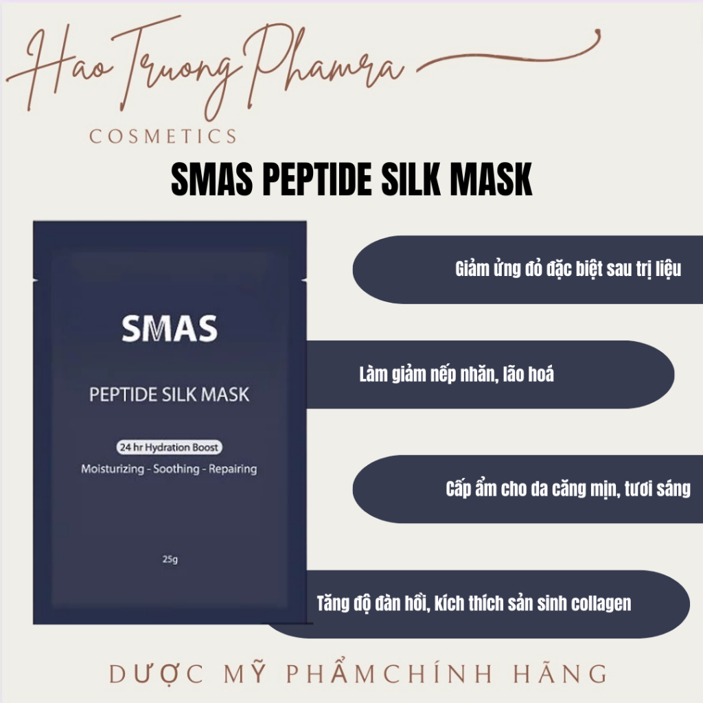 Smas Peptide Silk Mask 24H Hydration Boost - Mặt Nạ Dưỡng, Phục Hồi Cấp Ẩm Cao Cấp
