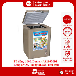 [SHIP HỎA TỐC HN] Tủ đông mini 100L Denver AS 286MDI Inox - Hàng chính hãng (Bảo hành 24 tháng)