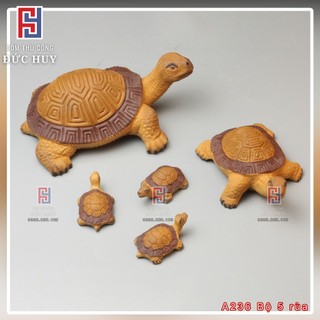 Bộ 5 tượng gốm con Rùa mini thả bể cá - trang trí hòn non bộ