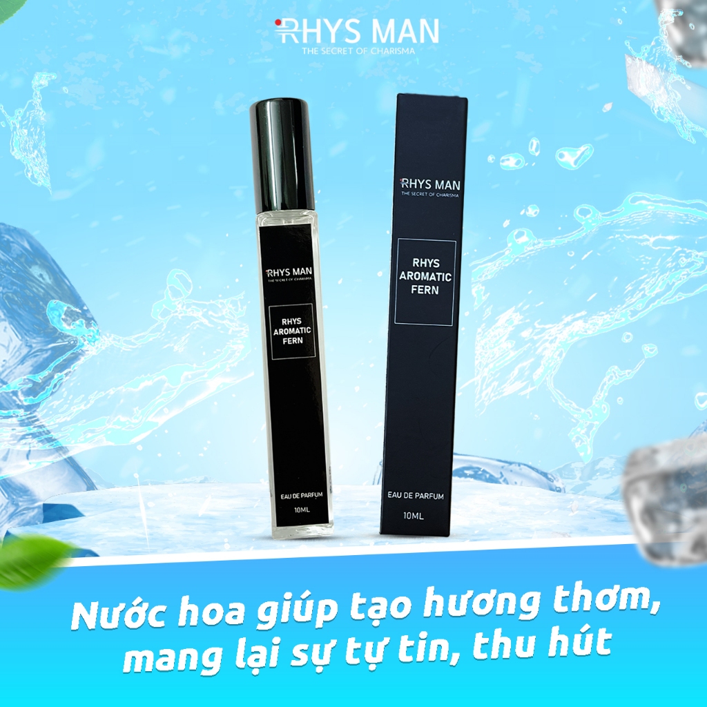 Nước hoa Unisex RHYS MAN Rhys Aromatic Fern hương hoa cỏ lãng mạn, ngọt ngào 10ml