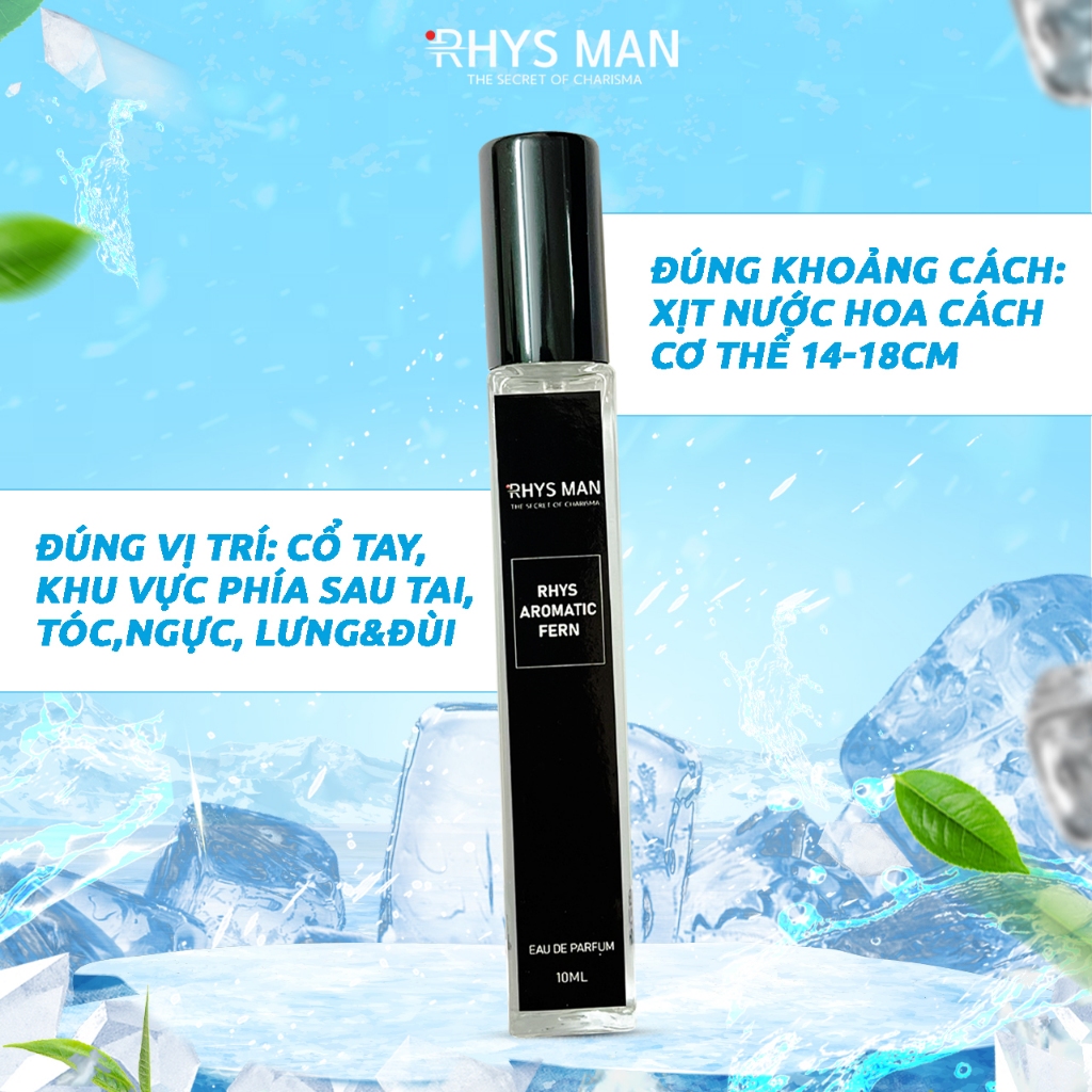 Nước hoa Unisex RHYS MAN Rhys Aromatic Fern hương hoa cỏ lãng mạn, ngọt ngào 10ml