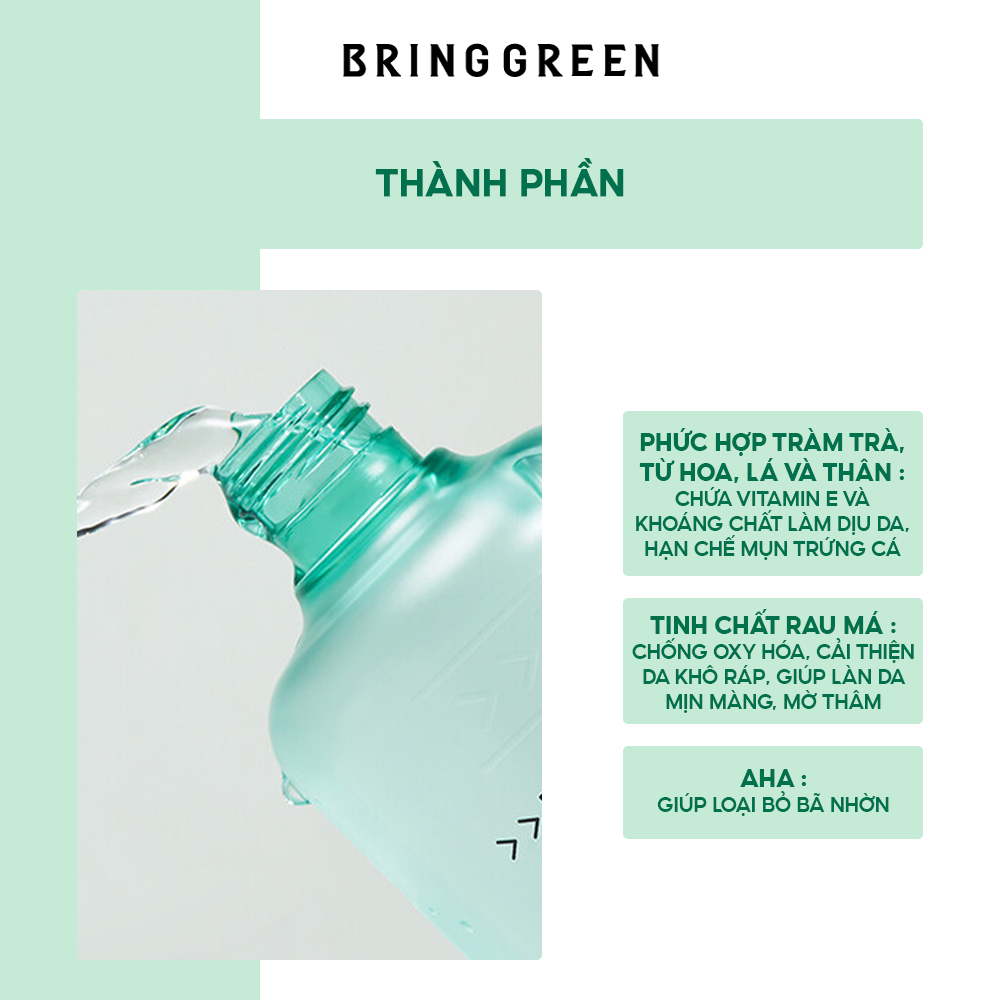 Nước Hoa Hồng Giảm Mụn Làm Dịu Da Tràm Trà BRING GREEN Tea Tree Cica Soothing Toner 250ml/ 510ml