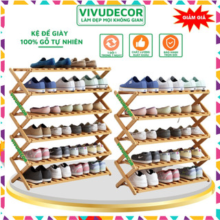 Kệ giày dép gỗ tự nhiên - kệ để giày 5 tầng, kệ để giày 6 tầng, kệ để giày 3 tầng gỗ,kệ để giày 4 tầng - vivudecor