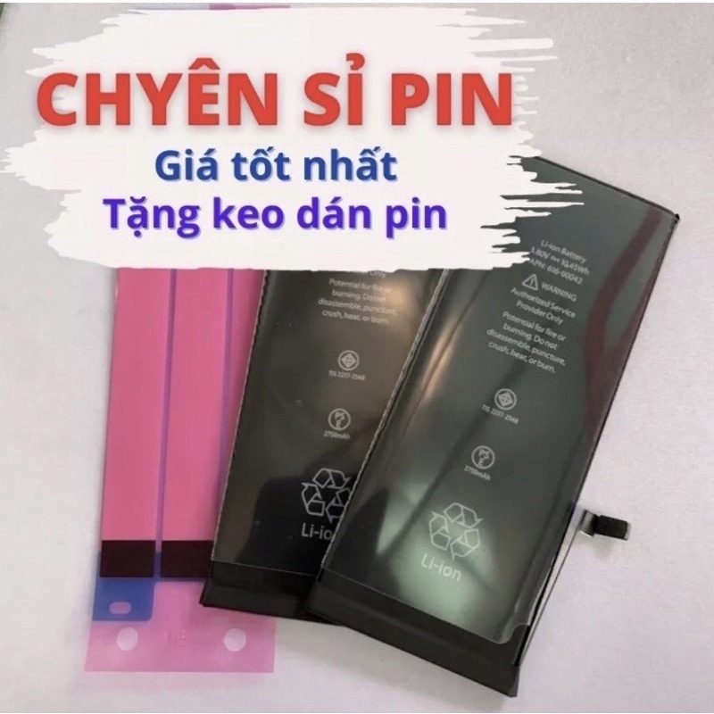 Pin Eu Cho Ip 5/ 5s/ 5c/ 5se/ 6/ 6p/ 6s/ 6sp/ 7/ 7p/ 8/ 8p Mới 100% Tặng Kèm Siu Dán