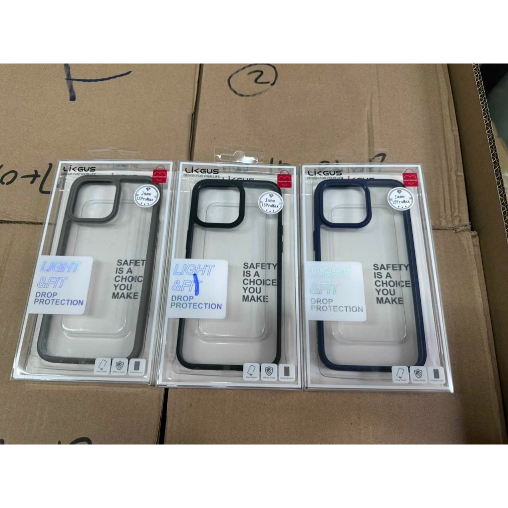 Ốp lưng Likgus Jame lưng trong viền màu gờ cao bảo vệ camera cho iPhone 15 Pro,15 Pro max