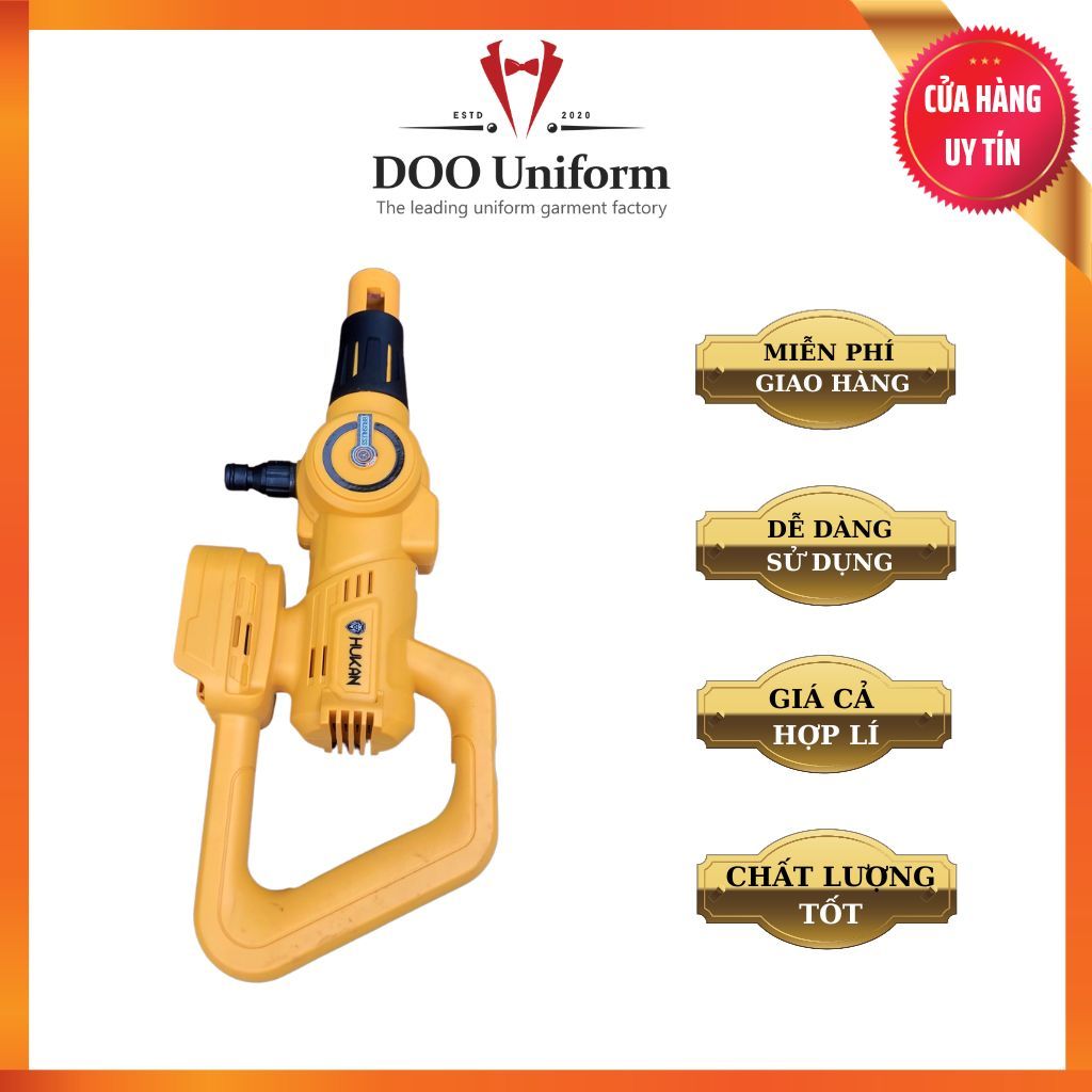 Thân máy rửa xe Hukan dùng pin HK-PW3828BL, 21V, 305w, 10 lít/ phút, dây hút 8m, súng có đầu tích hợp 6 chế độ