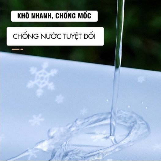 Áo mưa 2 đầu và 1 đầu hoạ tiết bông tuyết, áo mưa trùm đi xe có bao trùm gương vải dày cao cấp chống thấm tốt kèm túi